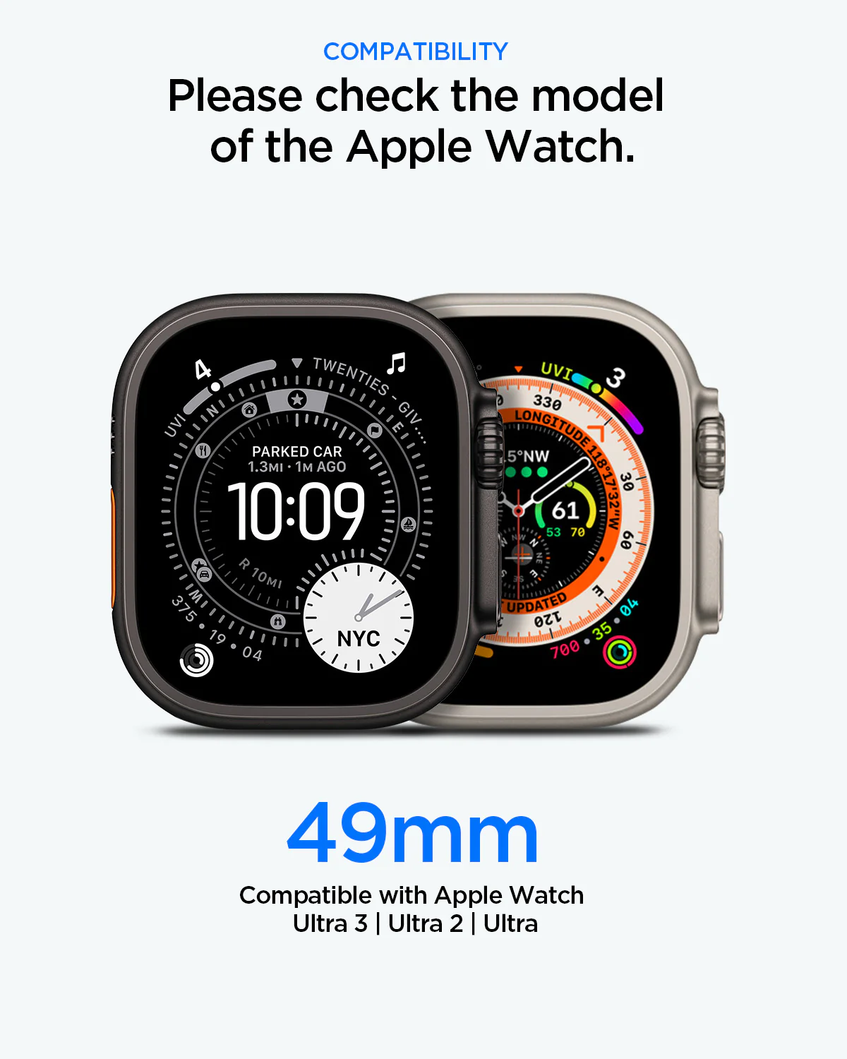 Θήκη+Τζαμάκι Spigen Rugged Armor Matte Black Apple Watch Ultra 49mm APPLE WATCH Spigen Θήκη+Τζαμάκι Spigen Rugged Armor Matte Black Apple Watch Ultra 49mm - Image 3