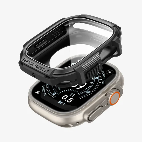 Alternative view of Θήκη+Τζαμάκι Spigen Rugged Armor Matte Black Apple Watch Ultra 49mm