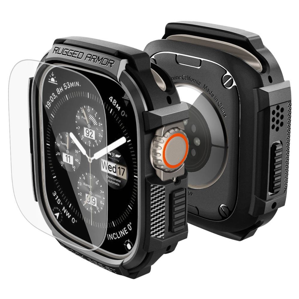 Θήκη+Τζαμάκι Spigen Rugged Armor Matte Black Apple Watch Ultra 49mm APPLE WATCH Spigen Θήκη+Τζαμάκι Spigen Rugged Armor Matte Black Apple Watch Ultra 49mm