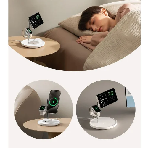 Alternative view of Anker 3in1 Qi2 MagGo Charging Station White (B25M3322)