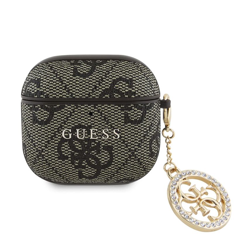 Θήκη Guess 4G Strass Charm Brown AirPods 4 APPLE AIRPODS Guess Θήκη Guess 4G Strass Charm Brown AirPods 4