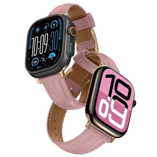 Λουράκι AmazingThing Class Glamour Leather Band Pink Apple Watch 44/45/46/49mm APPLE WATCH AmazingThing Λουράκι AmazingThing Class Glamour Leather Band Pink Apple Watch 44/45/46/49mm