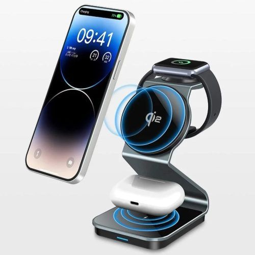 Orso 3in1 Wireless MagSafe Qi2 Charger Stand 15W Metal Grey (Q222) ΑΞΕΣΟΥΑΡ MAGSAFE Orso Orso 3in1 Wireless MagSafe Qi2 Charger Stand 15W Metal Grey (Q222)