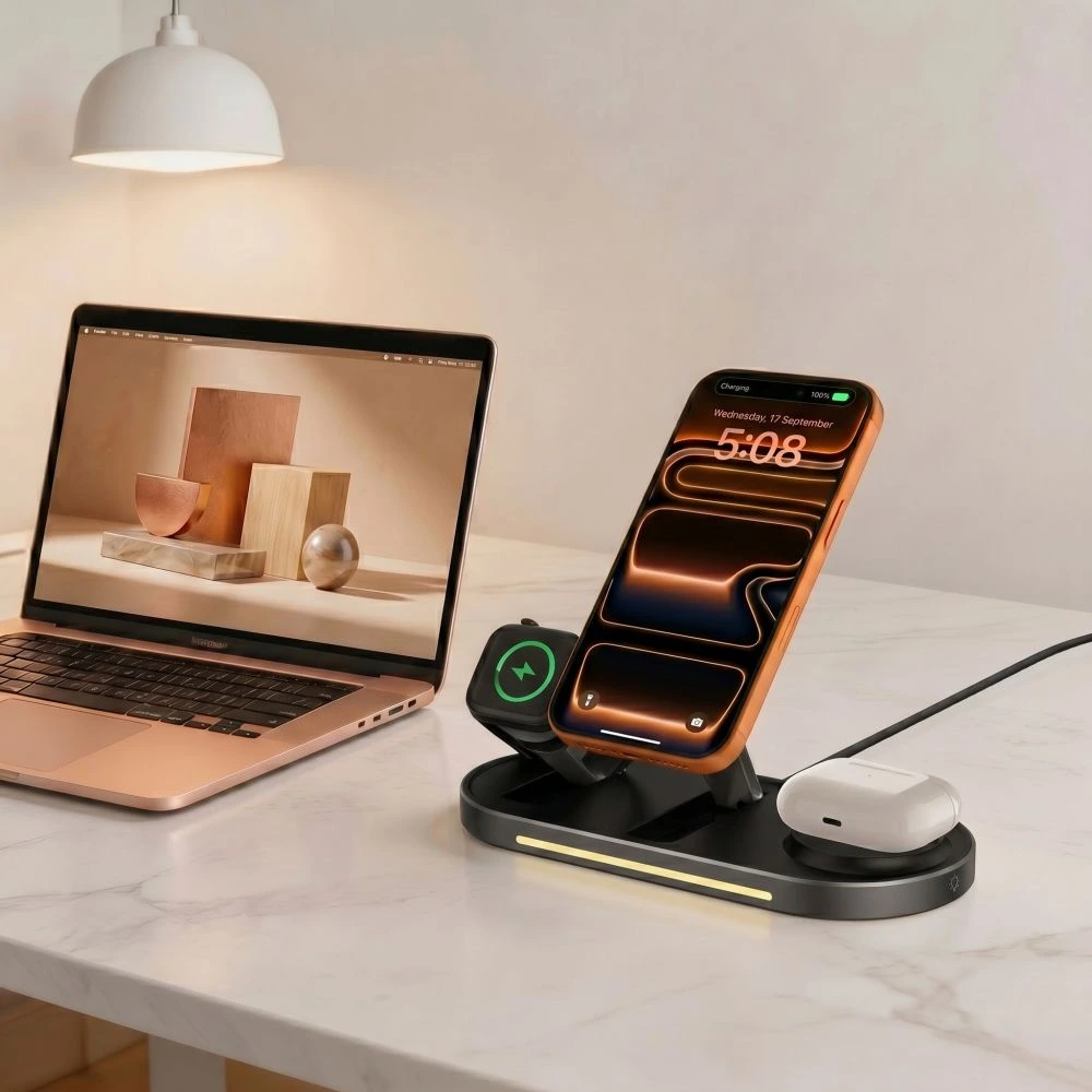 Tech-Protect 3in1 ArcticBoost Qi2.2 Magsafe Wireless Charger 25W Black (A51) ΑΞΕΣΟΥΑΡ MAGSAFE Tech-Protect Tech-Protect 3in1 ArcticBoost Qi2.2 Magsafe Wireless Charger 25W Black (A51) - Image 3