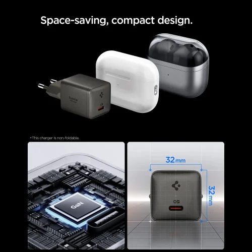 Alternative view of Φορτιστής Spigen Wall Charger Essential GAN 30W USB-C Gunmetal