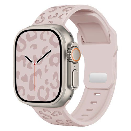 Λουράκι Embossing Series Silicone Leopard Texture Pink Sand Apple Watch 38/40/41/42mm Series 10/11