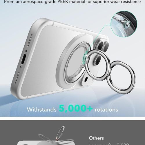 Alternative view of ESR HaloLock MagSafe 360 Ring Stand White