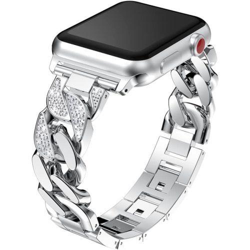 Alternative view of Λουράκι Orso Elegant Diamonds Bracelet Silver Apple Watch 44/45/46/49mm