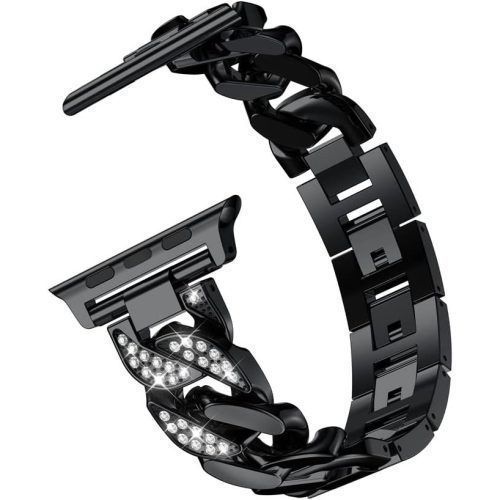 Λουράκι Orso Elegant Diamonds Bracelet Black Apple Watch 44/45/46/49mm