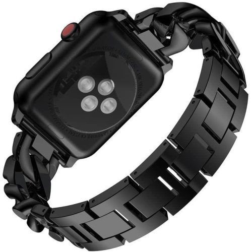 Alternative view of Λουράκι Orso Elegant Diamonds Bracelet Black Apple Watch 44/45/46/49mm