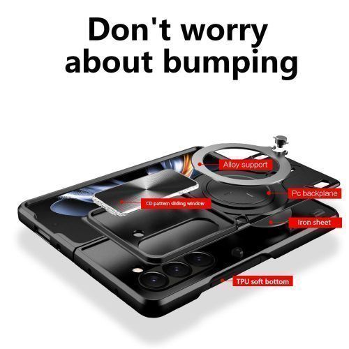 Alternative view of Θήκη Shockproof Ringstand Slide Camera Black Samsung Galaxy Z Fold 8 Ultra