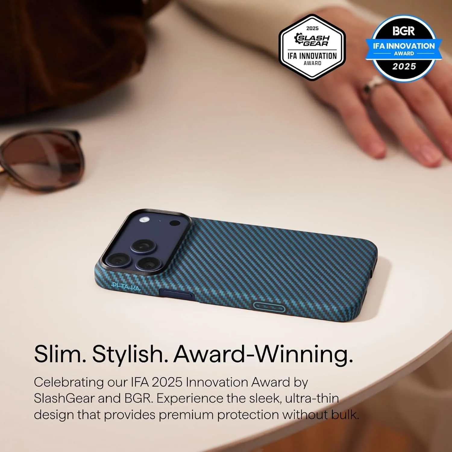 Θήκη Pitaka Aramid Fiber Ultra-Slim MagSafe Black/Blue iPhone 17 Pro Max ΘΗΚΕΣ Pitaka Θήκη Pitaka Aramid Fiber Ultra-Slim MagSafe Black/Blue iPhone 17 Pro Max - Image 7