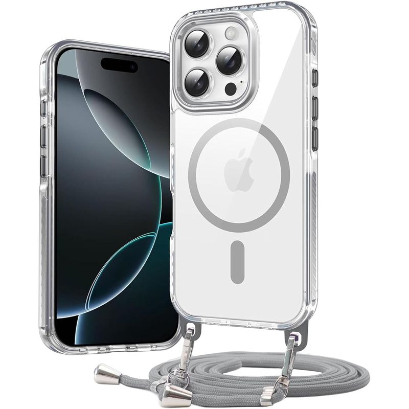 Θήκη Orso Detachable Lanyard Magsafe Clear Grey iPhone 13/14 ΘΗΚΕΣ Orso Θήκη Orso Detachable Lanyard Magsafe Clear Grey iPhone 13/14