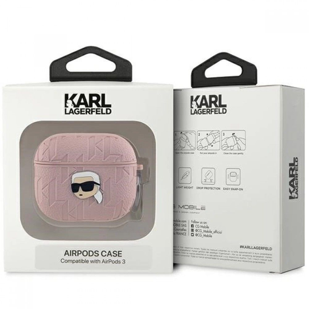 Θήκη Karl Lagerfeld Monogram Karl Head Pink AirPods 3 APPLE AIRPODS KARL LAGERFELD Θήκη Karl Lagerfeld Monogram Karl Head Pink AirPods 3 - Image 3