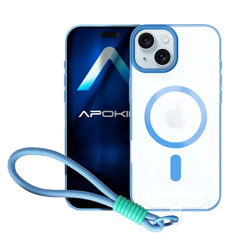 Θήκη Apokin Silicone Magsafe Strap Clear Blue iPhone 15 ΘΗΚΕΣ Apokin Θήκη Apokin Silicone Magsafe Strap Clear Blue iPhone 15