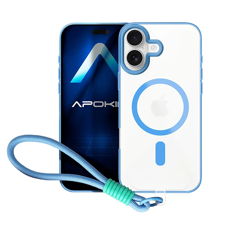 Θήκη Apokin Silicone Magsafe Strap Clear Blue iPhone 16 ΘΗΚΕΣ Apokin Θήκη Apokin Silicone Magsafe Strap Clear Blue iPhone 16