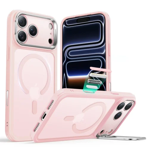 Θήκη ESR Classic Hybrid with Stash Stand (Camera Control Button) HaloLock MagSafe Frosted Bubblegum Pink iPhone 17 Pro ΘΗΚΕΣ ESR Θήκη ESR Classic Hybrid with Stash Stand (Camera Control Button) HaloLock MagSafe Frosted Bubblegum Pink iPhone 17 Pro