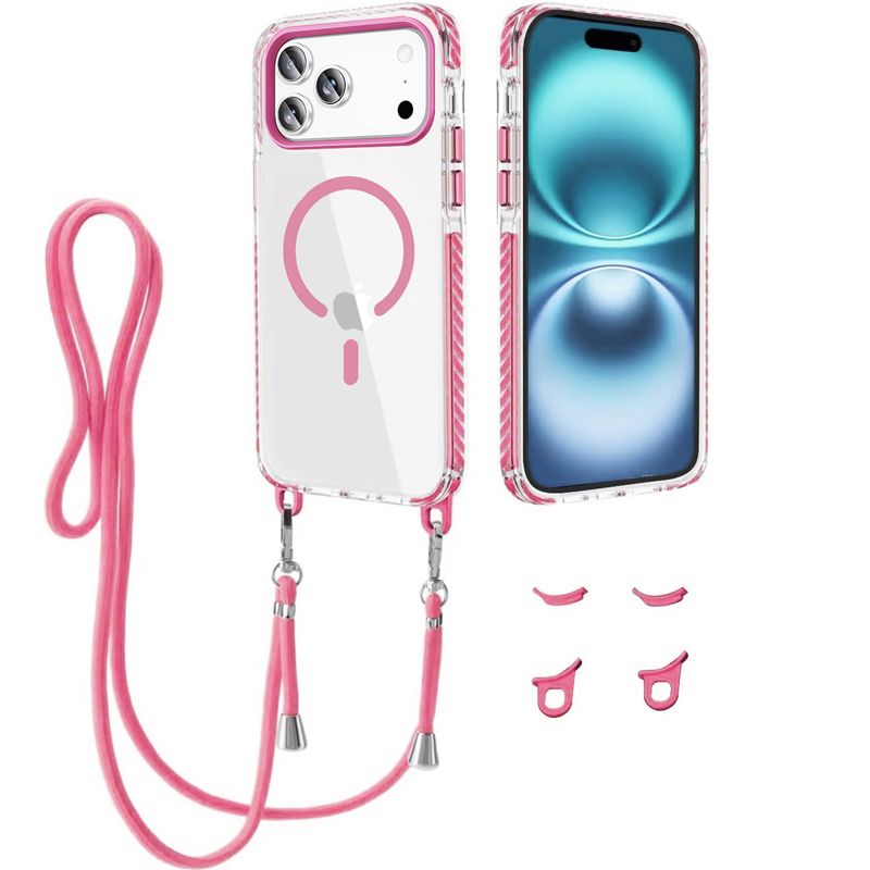 Θήκη Orso Detachable Lanyard Magsafe Clear Pink iPhone 17 Pro Max ΘΗΚΕΣ Orso Θήκη Orso Detachable Lanyard Magsafe Clear Pink iPhone 17 Pro Max