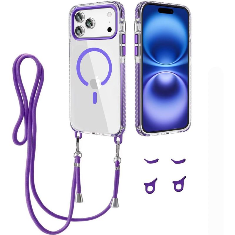 Θήκη Orso Detachable Lanyard Magsafe Clear Purple iPhone 17 Pro Max ΘΗΚΕΣ Orso Θήκη Orso Detachable Lanyard Magsafe Clear Purple iPhone 17 Pro Max