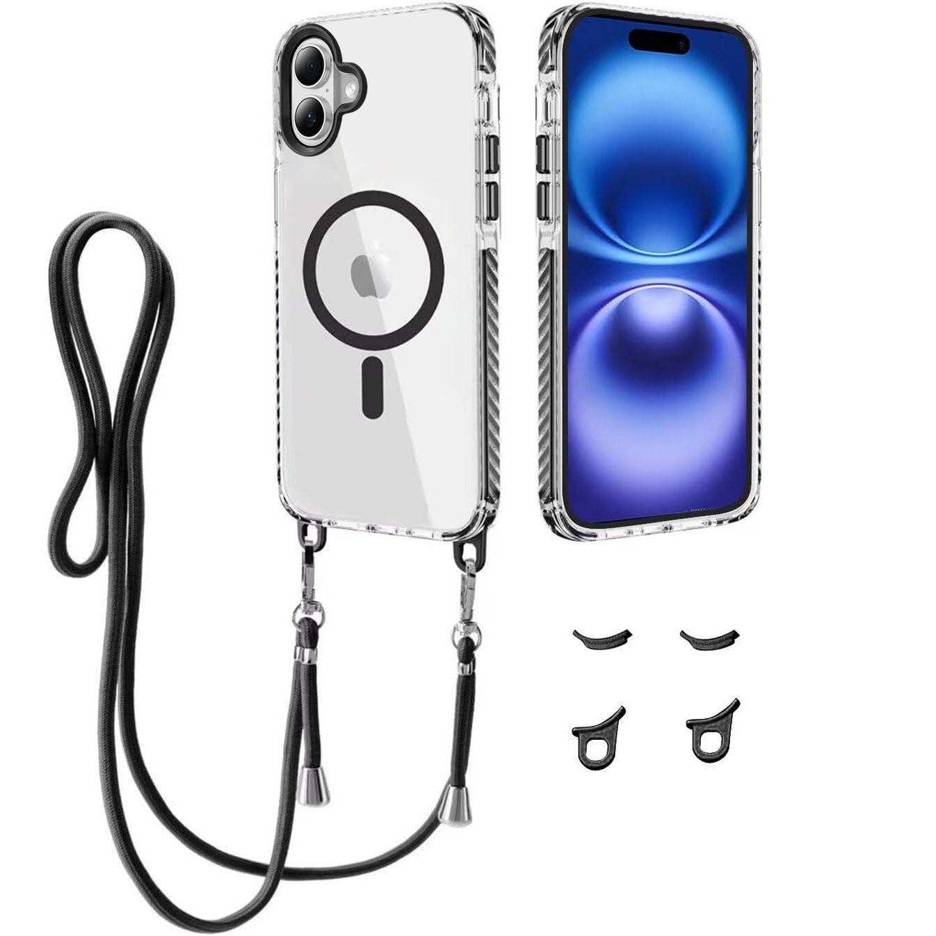 Θήκη Orso Detachable Lanyard Magsafe Clear Black iPhone 17 ΘΗΚΕΣ Orso Θήκη Orso Detachable Lanyard Magsafe Clear Black iPhone 17