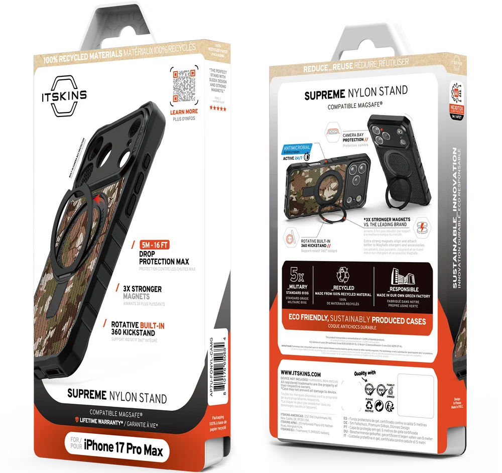 Θήκη ITSKINS Supreme Nylon Stand MagSafe Black iPhone 18 Pro Max/17 Pro Max ΘΗΚΕΣ ITSKINS Θήκη ITSKINS Supreme Nylon Stand MagSafe Black iPhone 18 Pro Max/17 Pro Max - Image 11
