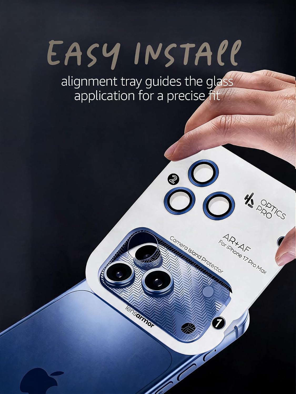 Orso 2in1 Combo Camera Protector Blue iPhone 17 Pro Max ΠΡΟΣΤΑΣΙΑ ΟΘΟΝΗΣ Orso Orso 2in1 Combo Camera Protector Blue iPhone 17 Pro Max - Image 4