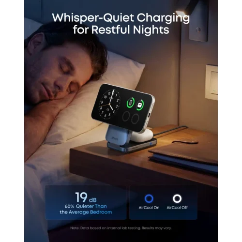 Alternative view of Anker 3in1 Set Foldable Prime MagGo Qi2 Charging Station Black (A25N1)