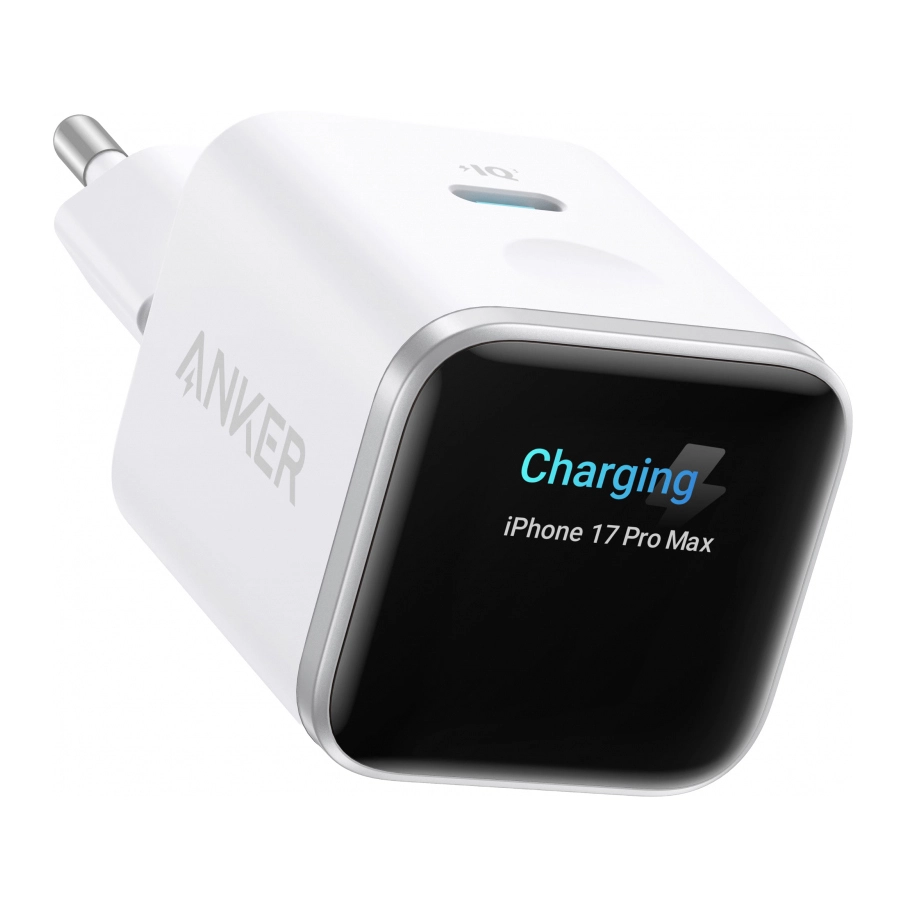 Anker Nano Charger 45W GaN USB-C Smart Display Wall Charger White ΑΞΕΣΟΥΑΡ Anker Anker Nano Charger 45W GaN USB-C Smart Display Wall Charger White