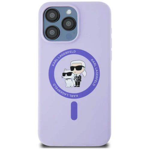 Alternative view of Θήκη Karl Lagerfeld Karl and Choupette Heads Silicone MagSafe Purple iPhone 14 Pro