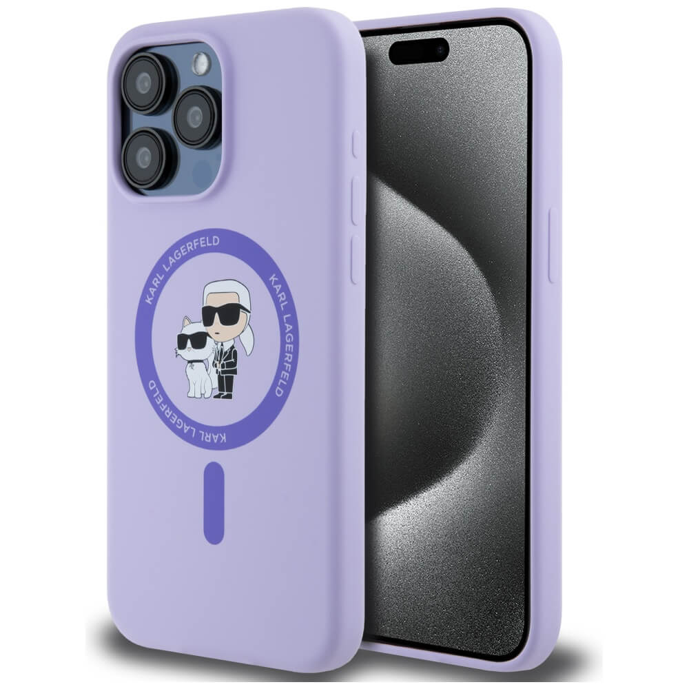 Θήκη Karl Lagerfeld Karl and Choupette Heads Silicone MagSafe Purple iPhone 14 Pro ΘΗΚΕΣ KARL LAGERFELD Θήκη Karl Lagerfeld Karl and Choupette Heads Silicone MagSafe Purple iPhone 14 Pro