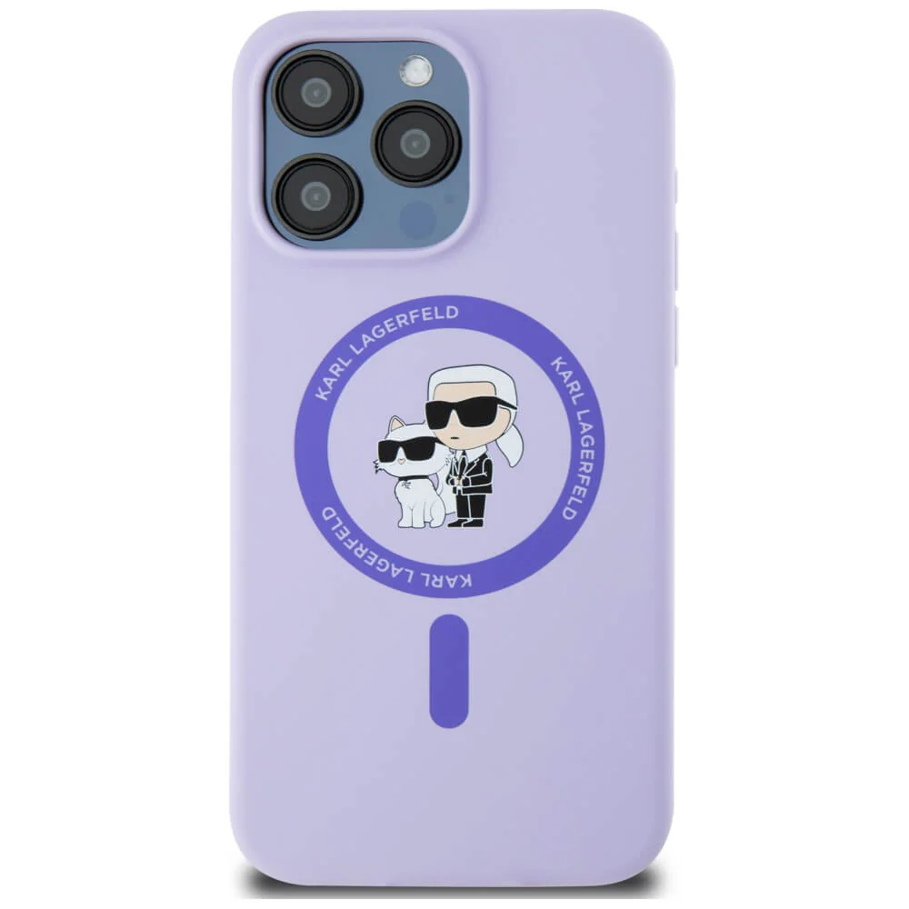 Θήκη Karl Lagerfeld Karl and Choupette Heads Silicone MagSafe Purple iPhone 14 Pro ΘΗΚΕΣ KARL LAGERFELD Θήκη Karl Lagerfeld Karl and Choupette Heads Silicone MagSafe Purple iPhone 14 Pro - Image 2