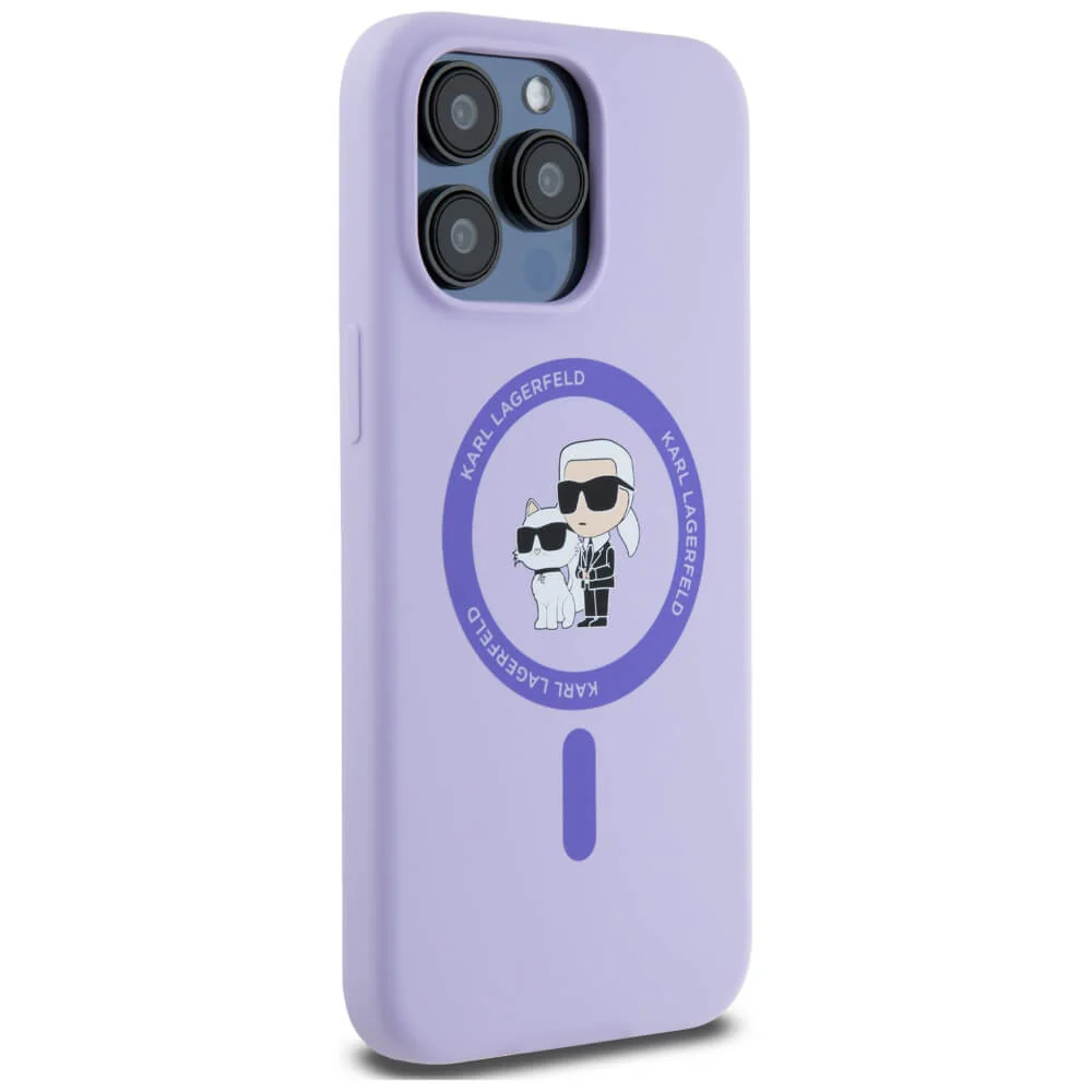Θήκη Karl Lagerfeld Karl and Choupette Heads Silicone MagSafe Purple iPhone 14 Pro ΘΗΚΕΣ KARL LAGERFELD Θήκη Karl Lagerfeld Karl and Choupette Heads Silicone MagSafe Purple iPhone 14 Pro - Image 3
