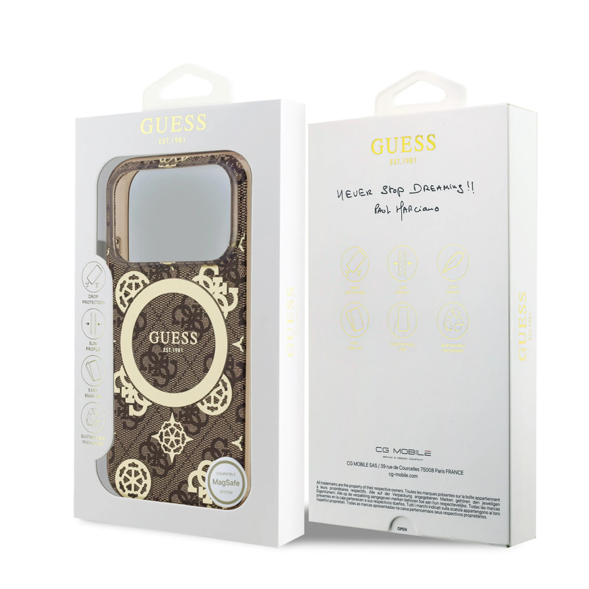 Θήκη Guess 4G Peony Magsafe Brown Gold iPhone 17 Pro Max ΘΗΚΕΣ Guess Θήκη Guess 4G Peony Magsafe Brown Gold iPhone 17 Pro Max - Image 4