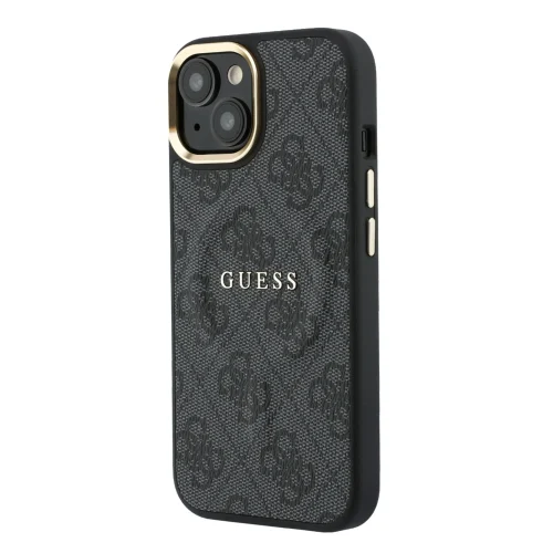 Alternative view of Θήκη Guess PU Leather 4G Gold Frame Black iPhone 15