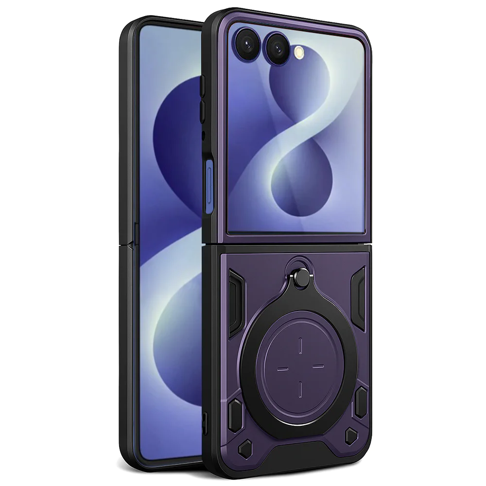 Θήκη Shockproof Ringstand Slide Camera Purple Samsung Galaxy Z Flip 8 ΘΗΚΕΣ Orso Θήκη Shockproof Ringstand Slide Camera Purple Samsung Galaxy Z Flip 8