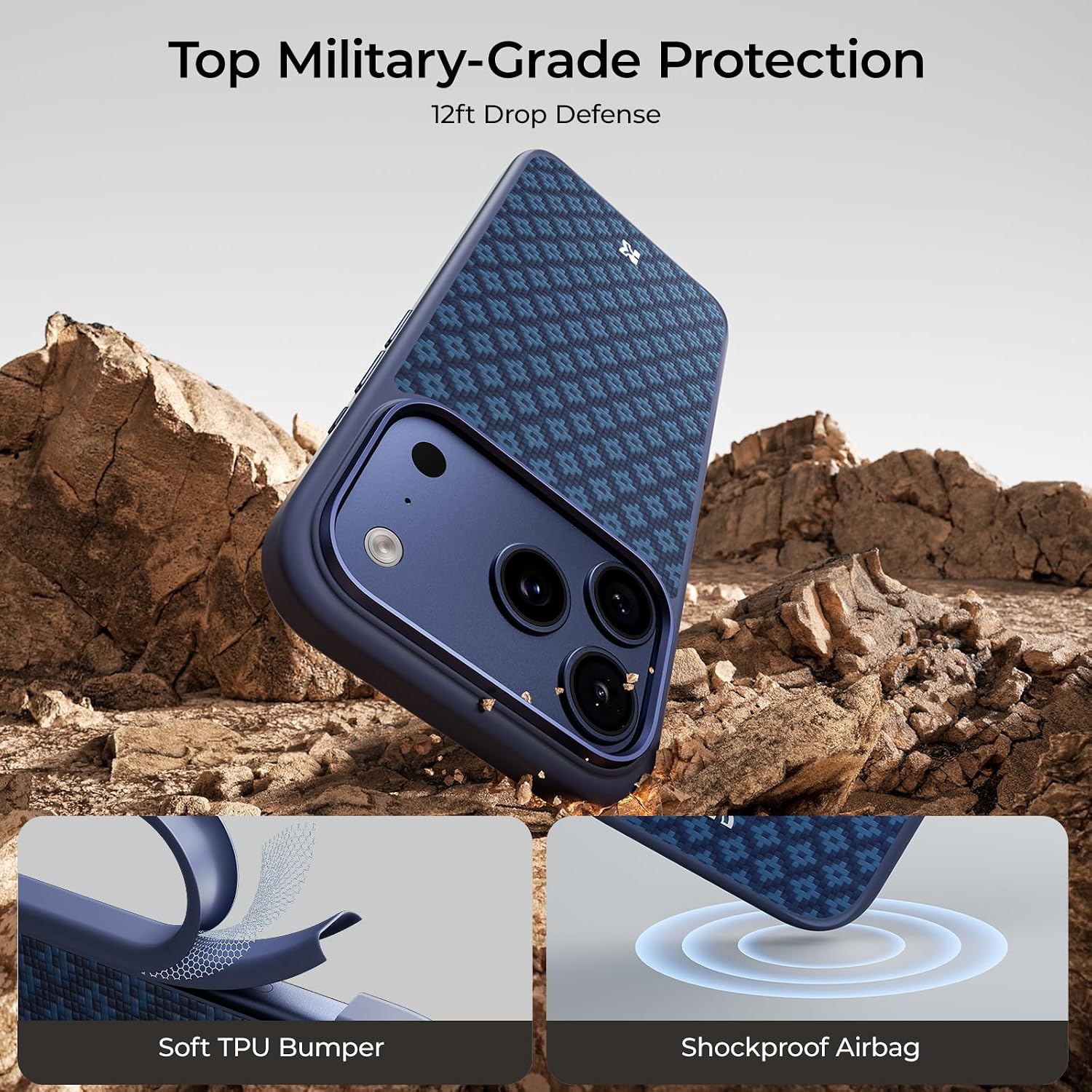 Θήκη Benks ArmorGrid ArmorPro MagSafe Azure Blue iPhone 17 Pro Max ΘΗΚΕΣ Benks Θήκη Benks ArmorGrid ArmorPro MagSafe Azure Blue iPhone 17 Pro Max - Image 3