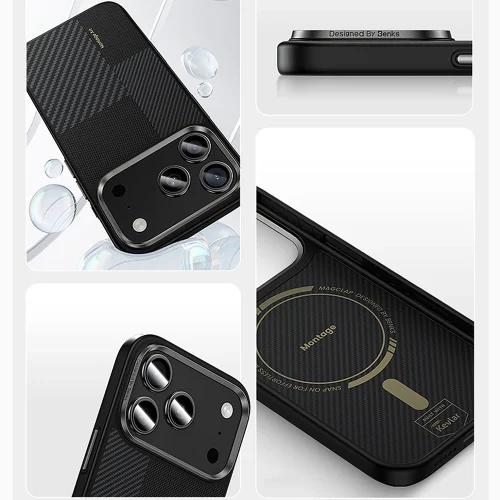 Alternative view of Θήκη Benks Montage ArmorPro MagSafe Kevlar Black iPhone 17 Pro Max