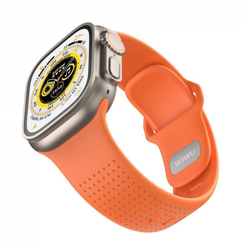 Λουράκι WIWU Comf Secur Silicone Orange Apple Watch 44/45/46/49mm APPLE WATCH WIWU Λουράκι WIWU Comf Secur Silicone Orange Apple Watch 44/45/46/49mm