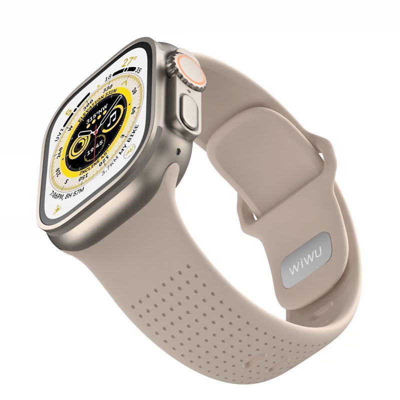 Λουράκι WIWU Comf Secur Silicone Beige Apple Watch 44/45/46/49mm APPLE WATCH WIWU Λουράκι WIWU Comf Secur Silicone Beige Apple Watch 44/45/46/49mm