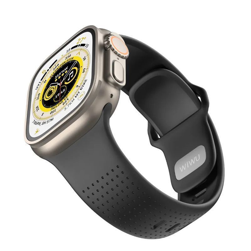 Λουράκι WIWU Comf Secur Silicone Black Apple Watch 44/45/46/49mm APPLE WATCH WIWU Λουράκι WIWU Comf Secur Silicone Black Apple Watch 44/45/46/49mm