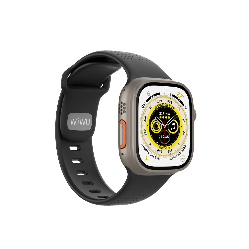 Λουράκι WIWU Comf Secur Silicone Black Apple Watch 44/45/46/49mm APPLE WATCH WIWU Λουράκι WIWU Comf Secur Silicone Black Apple Watch 44/45/46/49mm - Image 3