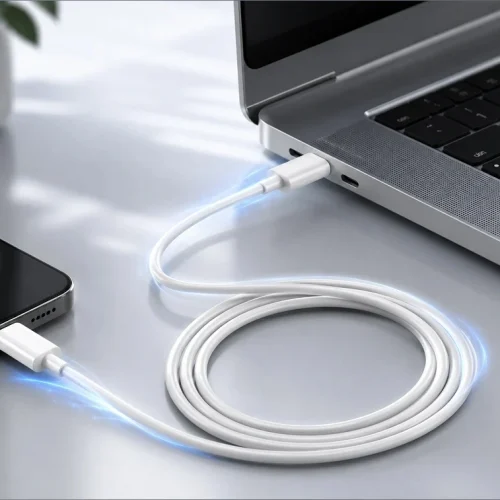 Alternative view of Apokin USB-C to Lightning Cable 2M 27W White (72278)