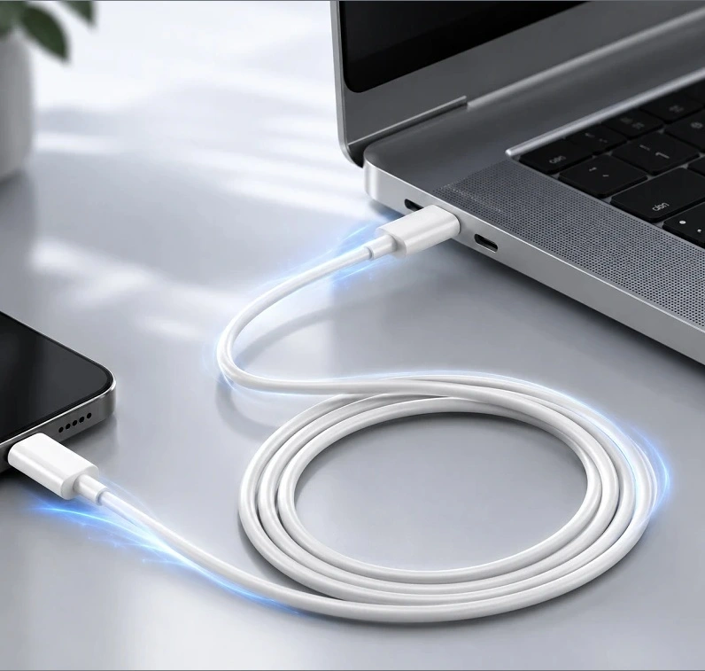 Apokin USB-C to Lightning Cable 2M 27W White (72278) APPLE Apokin Apokin USB-C to Lightning Cable 2M 27W White (72278) - Image 2