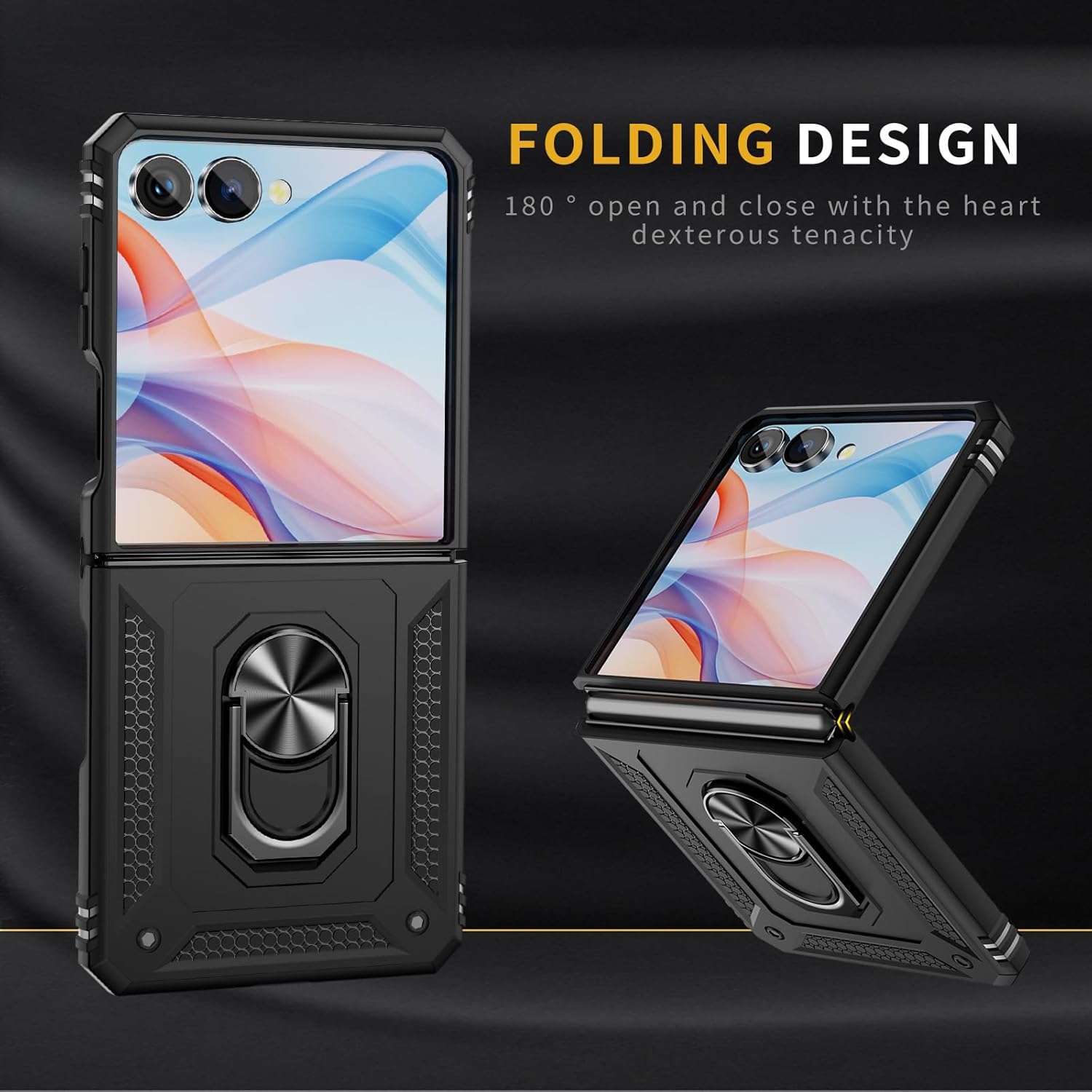 Θήκη Combo Ringstand Black Samsung Galaxy Z Flip 8 ΘΗΚΕΣ Orso Θήκη Combo Ringstand Black Samsung Galaxy Z Flip 8 - Image 5