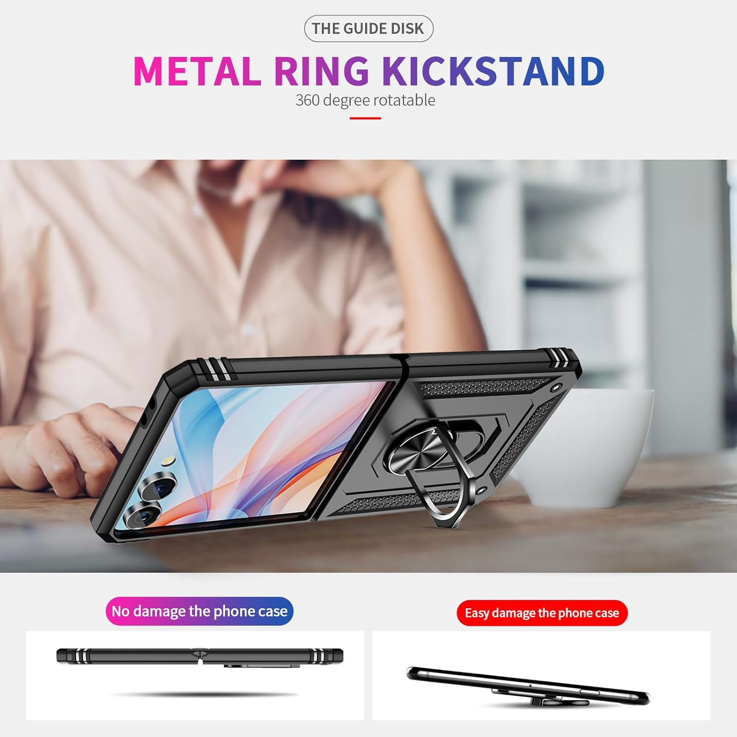 Θήκη Combo Ringstand Black Samsung Galaxy Z Flip 8 ΘΗΚΕΣ Orso Θήκη Combo Ringstand Black Samsung Galaxy Z Flip 8 - Image 4