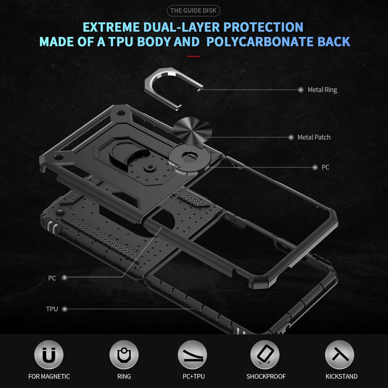 Θήκη Combo Ringstand Black Samsung Galaxy Z Flip 8 ΘΗΚΕΣ Orso Θήκη Combo Ringstand Black Samsung Galaxy Z Flip 8 - Image 3