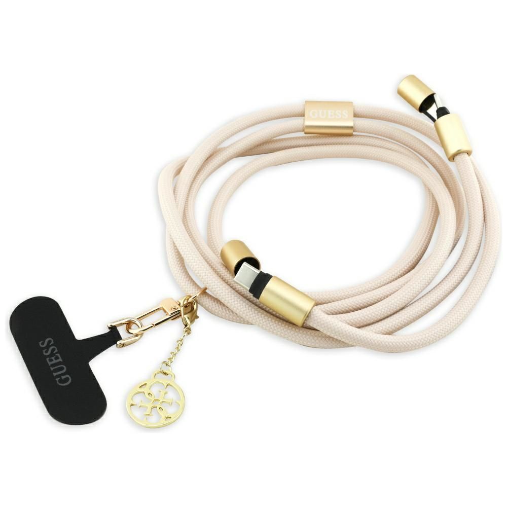 Guess Universal Crossbody 4G Charm USB-C Cable 1.5M Beige ANDROID Guess Guess Universal Crossbody 4G Charm USB-C Cable 1.5M Beige