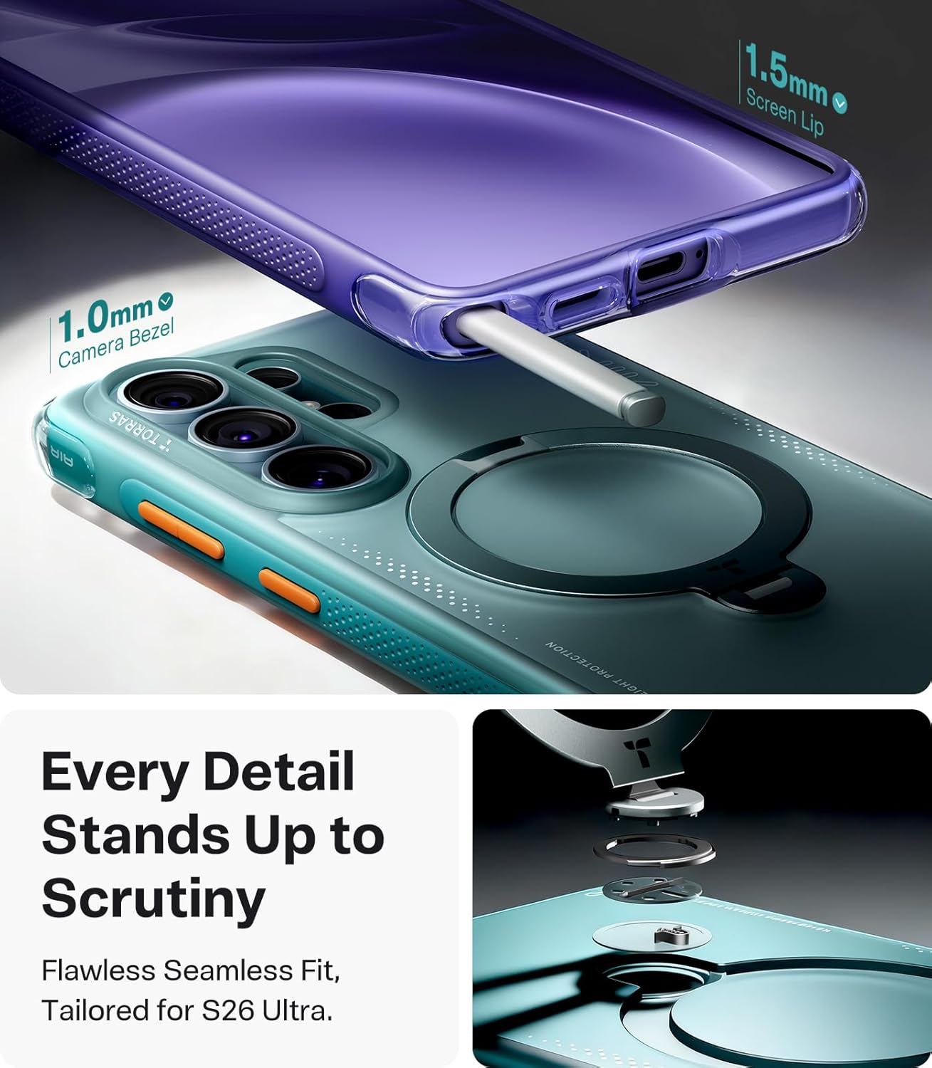 Θήκη Torras Ostand Q3 Air MagSafe Kickstand Glacier Sprint Samsung Galaxy S26 Ultra ΘΗΚΕΣ TORRAS Θήκη Torras Ostand Q3 Air MagSafe Kickstand Glacier Sprint Samsung Galaxy S26 Ultra - Image 2