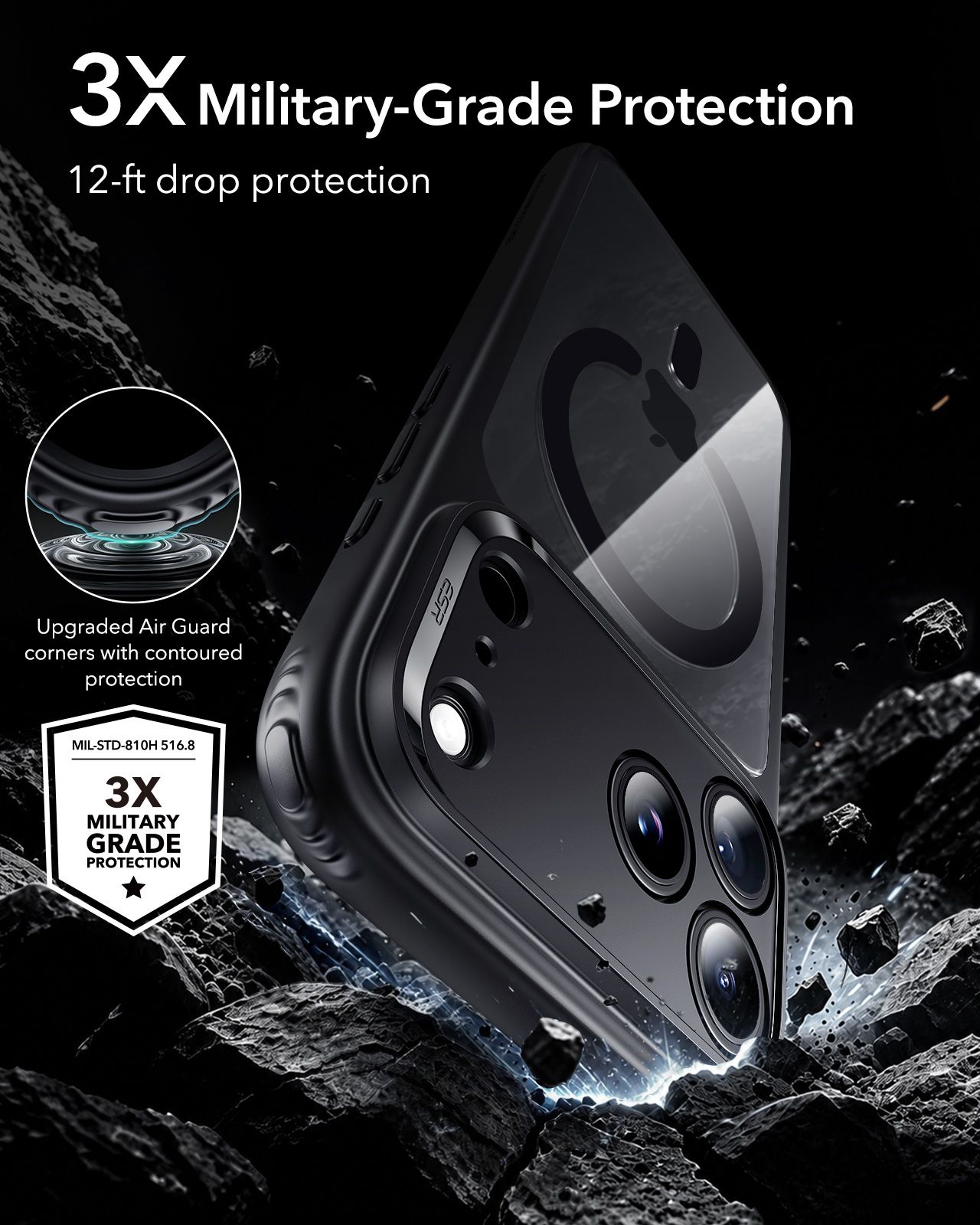 Θήκη ESR Classic Hybrid MagSafe Clear Black iPhone 18 Pro/17 Pro ΘΗΚΕΣ ESR Θήκη ESR Classic Hybrid MagSafe Clear Black iPhone 18 Pro/17 Pro - Image 4