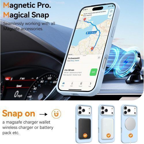 Alternative view of Θήκη Orso Cloud Magsafe Light Blue iPhone 18 Pro/17 Pro